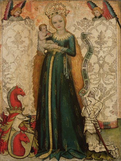 Madonna ja lapsi maissikorvilla, 1440-50 tekijältä Master of the Hallein Altarpiece