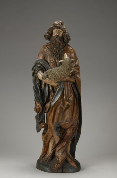 Johannes Kastaja, n. 1515 (osittain monivärinen kalkkipuu) tekijältä Master of the Harburger Altar