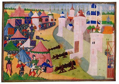 Hyökkäys Afrikan vahvaan kaupunkiin, 1400-luku. tekijältä Master of the Harley Froissart