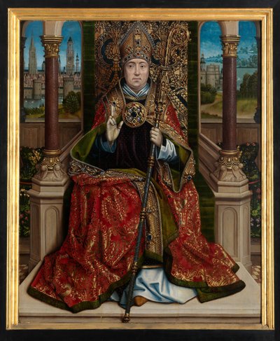 Panou central al Retarului Sfântului Nicolae, c.1486-93 (ulei pe panou) finlandez tekijältä Master of The Legend of St. Lucy
