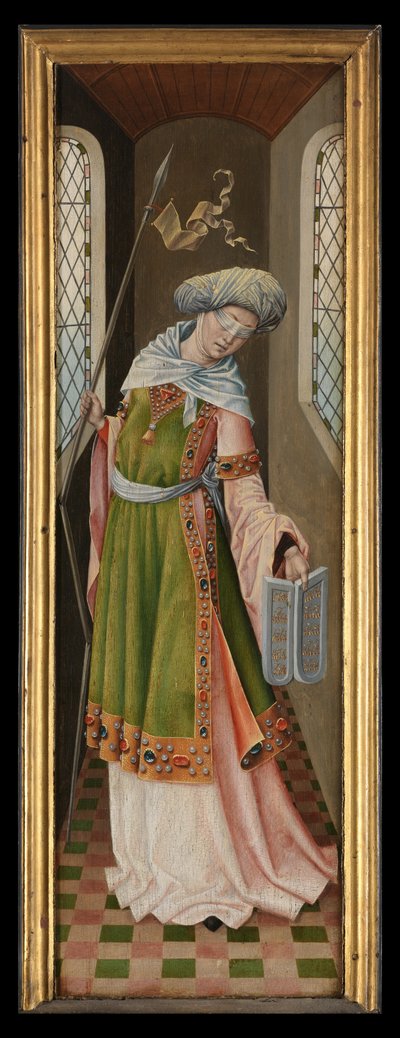 Synagogan allegorinen hahmo Pyhän Ursulan legendasta tekijältä Master of the Legend of St. Ursula