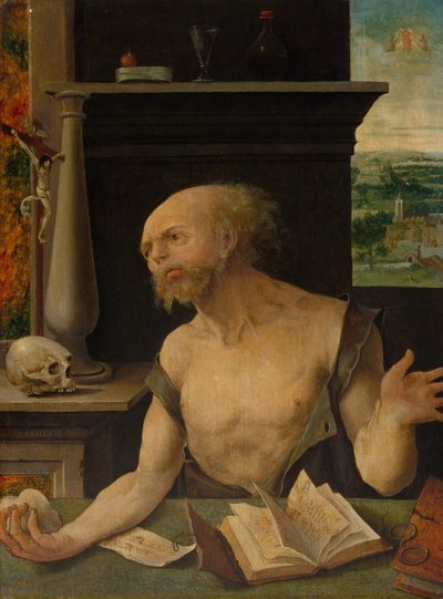 Pyhä Hieronymus katumuksessa, 152530. tekijältä Master of the Lille Adoration