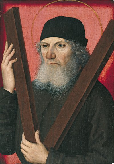 Miehen muotokuva Pyhänä Andreaksena tekijältä Master of the Magdalen Legend