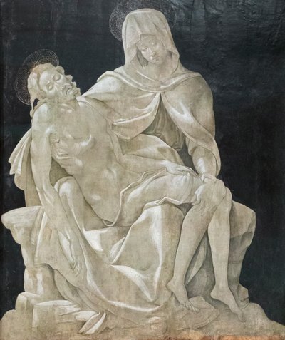 Suru kuollutta Kristusta (Pietà), Manchesterin Madonnan mestaria tekijältä Master of the Manchester Madonna (attr. to)