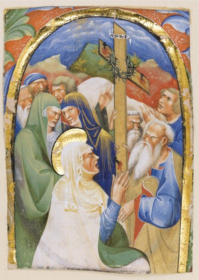 Pyhän Ristin löytäminen. Käsikirjoituksesta Gradual, n. 1420 tekijältä Master of the Murano Gradual