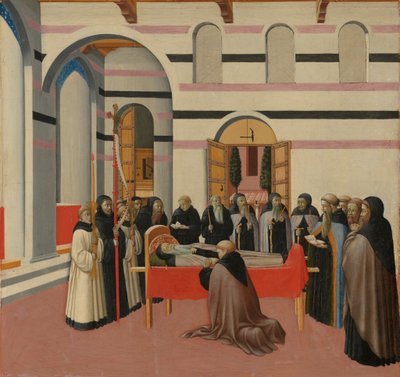 Pyhän Antoniuksen kuolema, noin 1430-1435 (tempera poppelipaneelille). tekijältä Master of the Osservanza