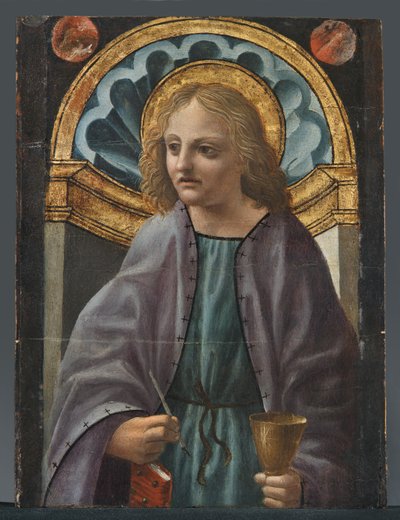 Pyhä Johannes evankelista tekijältä Master of the Pala Sforzesca