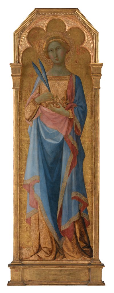 St. Corona, n. 1350 (tempera paneelissa, kultajauhettu) rnrnr 155 x 48 tekijältä Master of the Palazzo Venezia Madonna