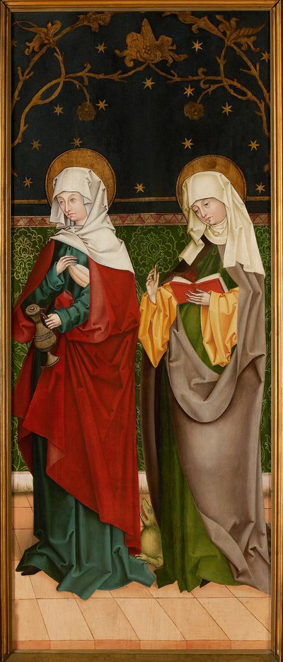 Pyhä Elizabeth Unkari ja Pyhä Margareta, noin 1485-1490. tekijältä Master of the Sacristy of Kaufbeuren
