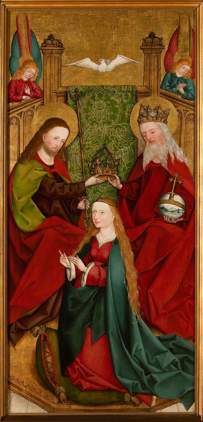 Siunatun Neitsyt Marian kruunaus, noin 1485-1490. tekijältä Master of the Sacristy of Kaufbeuren