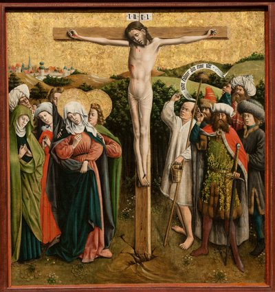 Alttaritaulu Kristuksen kärsimys, n. 1440-luku (öljyä ja kultaa puulle). tekijältä Master of the Schlägl Altarpiece