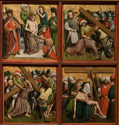 Alttaritaulu Kristuksen kärsimyksellä, n. 1440-luku. tekijältä Master of the Schlägl Altarpiece