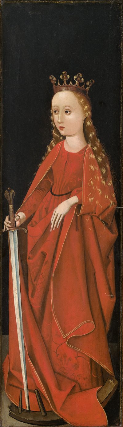 Pyhä Katariina [oikean siiven ulkopuoli], n. 14801490. tekijältä Master of the Starck Triptych