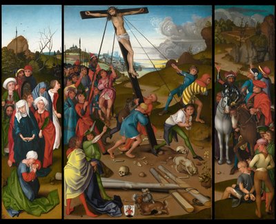 Ristin nostaminen [keski, vasen ja oikea paneeli] tekijältä Master of the Starck Triptych