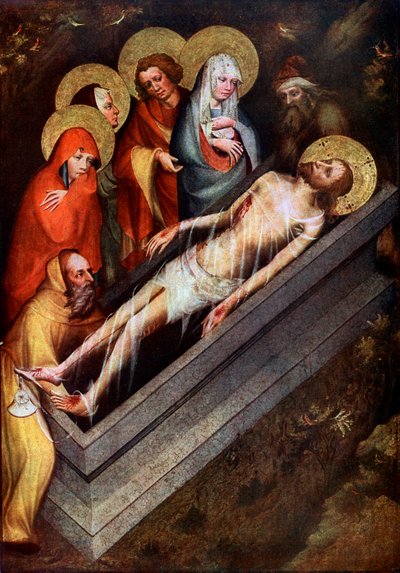 Kristuksen hauta, Trebonin alttaritaulun mestari, noin 1380, 1955 tekijältä Master of the Trebon Altarpiece
