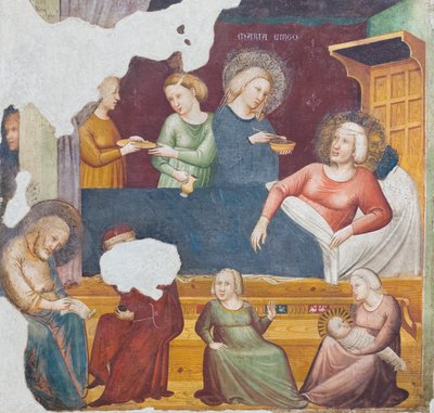 Kastajan syntymä, 1300-luvun ensimmäinen puolisko (irrotettu fresko) tekijältä Master of the Urbino Coronation