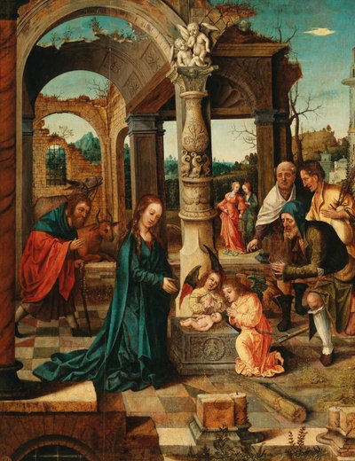 Mestari Von Groote - Paimenten palvominen tekijältä Master of the von Groote Adoration