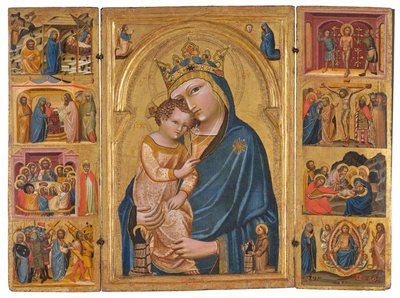 Wallrafin triptyykki, n. 1360 (tempera ja kulta paneelissa) tekijältä Master of the Wallraf Triptych