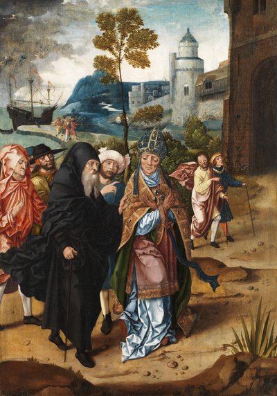 Piispa ja erakkopyhimys, n. 1510-20 tekijältä Master of the von Groote Adoration