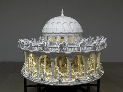 All Things Fall, 2014 (Teräs, alumiini, kipsi, hartsi, LED-valot, moottori) tekijältä Mat Collishaw