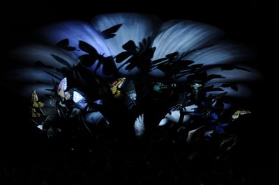 The Garden of Unearthly Delights, 2009 (Teräs, alumiini, kipsi, hartsi, LED-valot, moottori) tekijältä Mat Collishaw