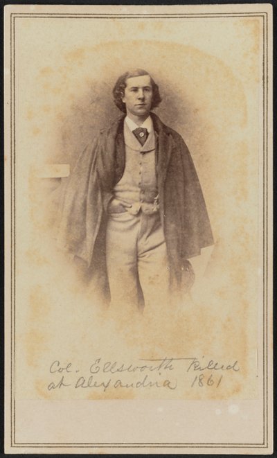 Carte-de-visite-muotokuva Col. Elmer Ephraim Ellsworth, 1861. tekijältä Mathew Brady