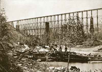 Falling Water Bridge, Nashville ja Chattanooga Railroad, 1861-65 tekijältä Mathew B. Brady
