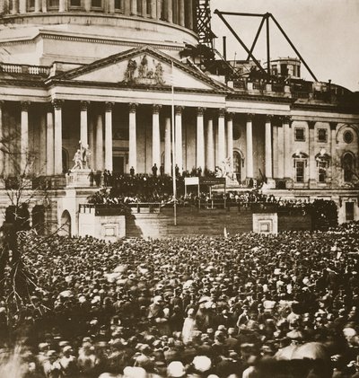 Presidentti Lincolnin virkaanastujaiset 4. maaliskuuta 1861 (syväpaino) tekijältä Mathew B. Brady