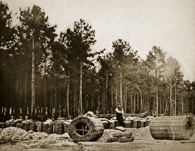 Gabionien valmistus Pietarin edessä, 1861-65 tekijältä Mathew B. Brady