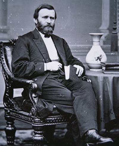 Ulysses Simpson Grant (1822-85) (foto b/n)finès tekijältä Mathew Brady
