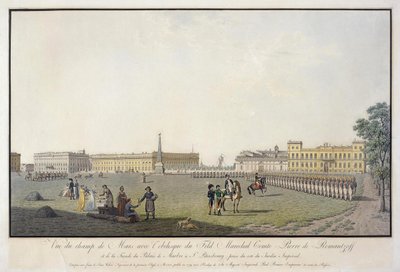 Näkymä Marsin kentältä ja Marmoripalatsista Pietarissa, 1804 tekijältä Mathias Gabriel Lory