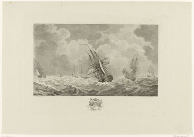 Flota holandesa a la tempesta, 1784 acabat tekijältä Mathias de Sallieth