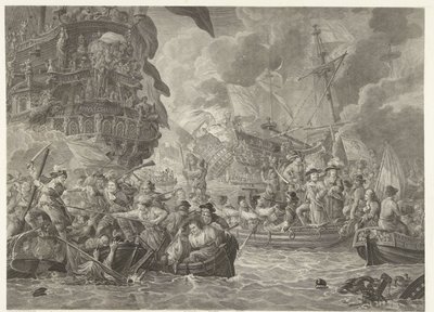 Hollannin hyökkäys Medwaylle ja kuninkaallisen Kaarlen vangitseminen, 1667 tekijältä Mathias de Sallieth