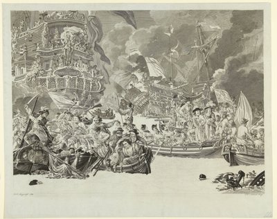 Hollannin hyökkäys Medwaylle ja kuninkaallisen Kaarlen vangitseminen, 1667 tekijältä Mathias de Sallieth
