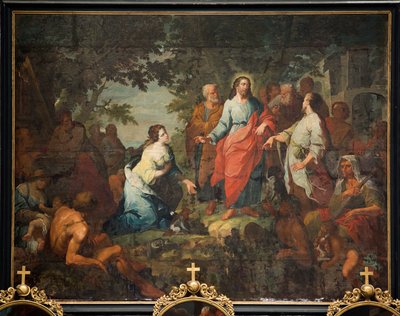 Seurakuntakirkko (Saint Martin Parish Church). maalaus. "Jeesus ja samarialainen nainen". Matthew DeVisch. tekijältä Mathias de Visch