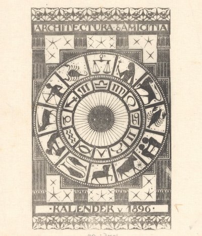 Kansikalenteri 1896 tekijältä Mathieu Lauweriks