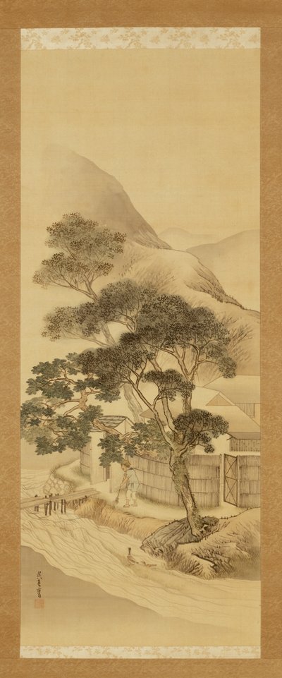 Maalaistalo ja puro tekijältä Matsumura Goshun