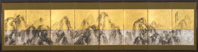 Seitsemänkymmentäkaksi huippua sinistä taivasta vasten, 1785. tekijältä Matsumura Goshun