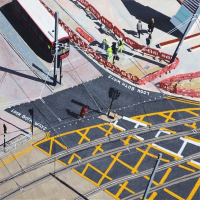 Check Your Travel, 2020 (akryyli paneelille) tekijältä Matt Bannister
