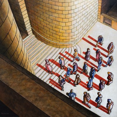 Footfall, 2018 (akryyli paneelille) tekijältä Matt Bannister