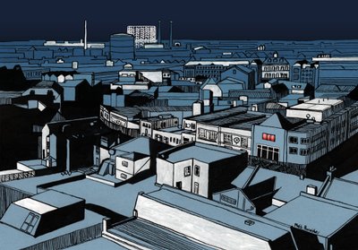 Mystery Power Cut, 2016 (akryylitussi, digitaalinen) tekijältä Matt Bannister