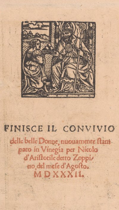 Convivio delle Belle Donne, sivu 22 verso, elokuu 1532, elokuu 1532. tekijältä Matteo da Treviso