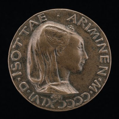 Isotta degli Atti, 14321433-1474, rakastajatar 1446, sitten vaimo 1453 jälkeen, Sigismondo Malatesta [obv tekijältä Matteo di Andrea de Pasti