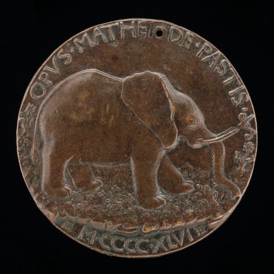 Malatesta-norsu niityllä [käänteinen], 1446. tekijältä Matteo di Andrea de Pasti