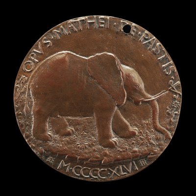 Malatesta-norsu niityllä [käänteinen], 1446. tekijältä Matteo di Andrea de Pasti