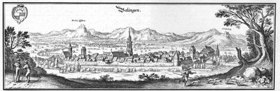 Balingen - ote teoksesta Topographia Sueviae (Schwaben). tekijältä Matthaus Merian