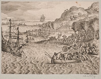 Tietoja hollantilaisten laskeutumisesta pohjattomalle saarelle tekijältä Matthäus Merian d.Æ.
