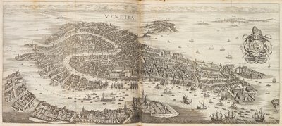 Panoraama Venetsiaan. Johann Ludwig Gottfriedin Newe Archontologia cosmicasta, 1646. tekijältä Matthaus the Elder Merian