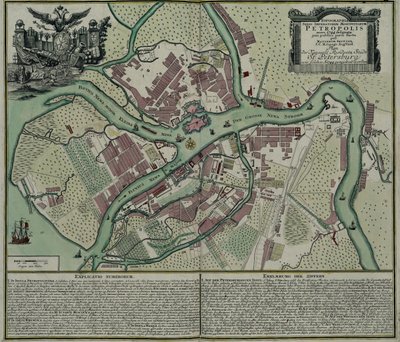 Pietarin kartta, 1744 tekijältä Matthaeus Seutter