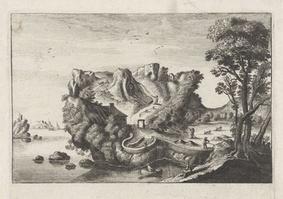Antropomorfinen maisema miehen pään muodossa tekijältä Matthaus the Elder (after) Merian